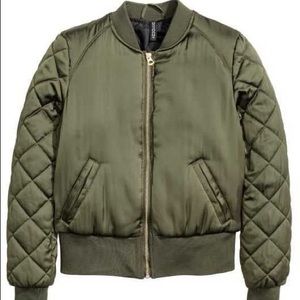 H&M Divided satin bomber jacket 4 olive green